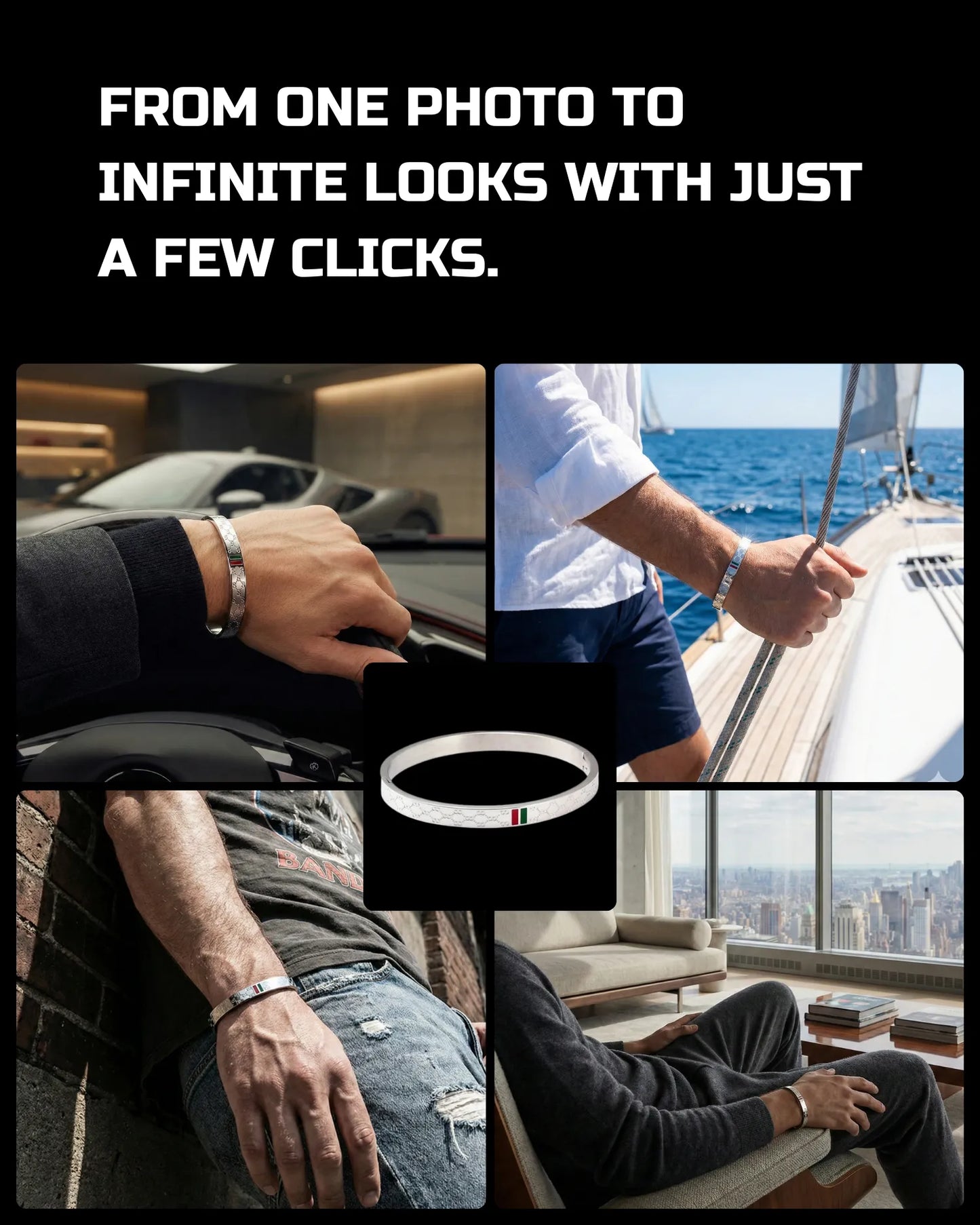 50 Bracelets: On-Model [Mockup] AI Prompts