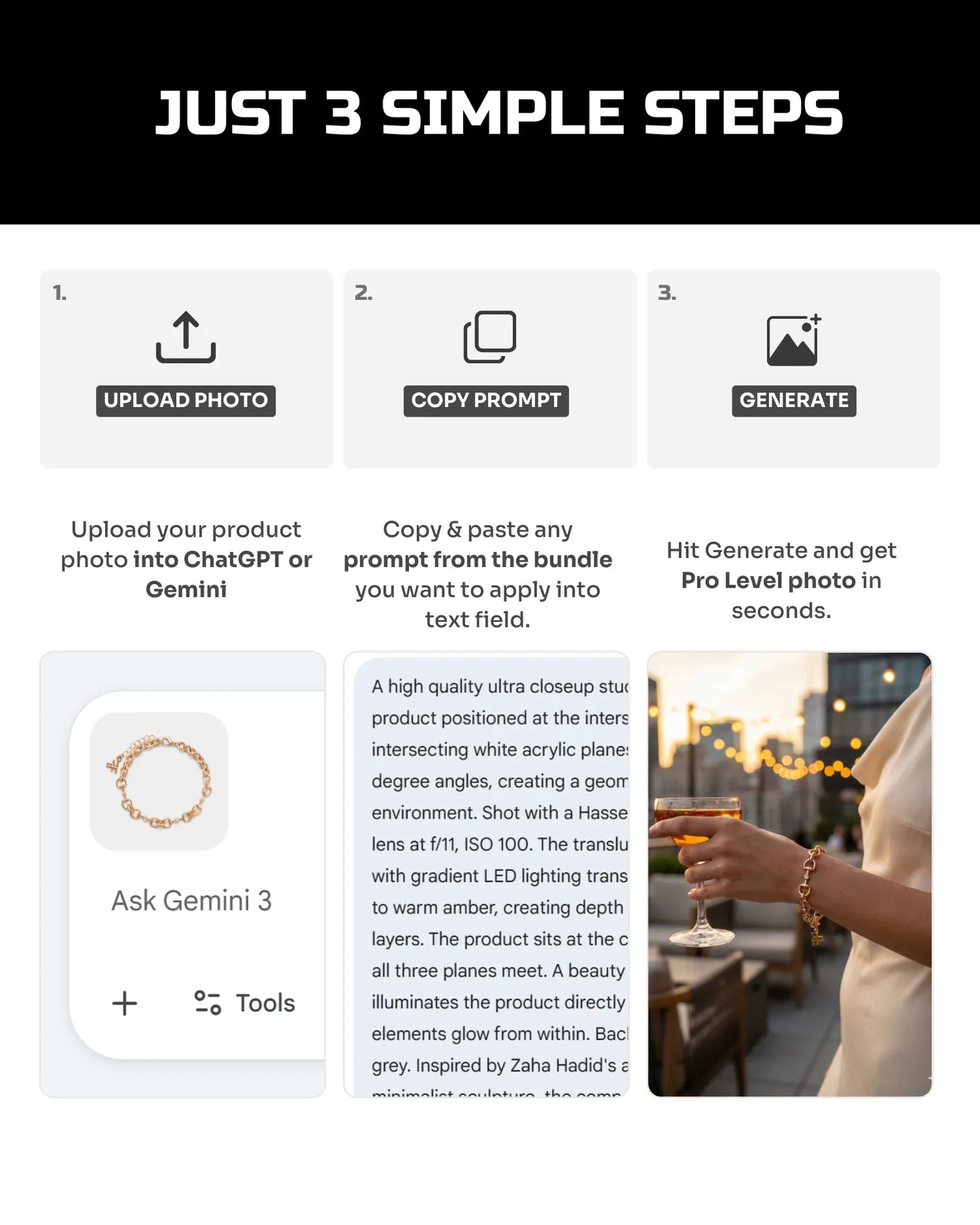 50 Bracelets: On-Model [Mockup] AI Prompts