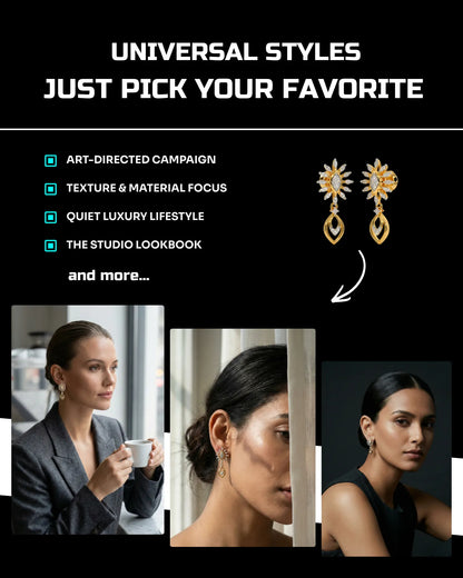 50 Earrings: On-Model [Mockup] AI Prompts