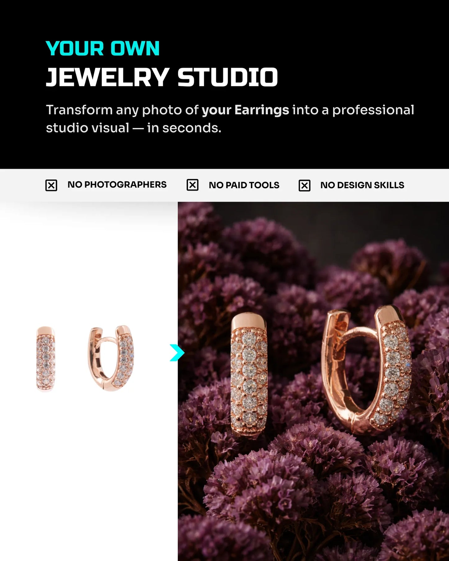 50 Earrings: Studio [Mockup] AI Prompts