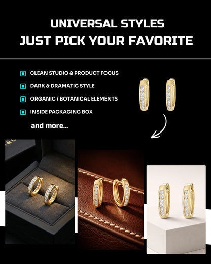 50 Earrings: Studio [Mockup] AI Prompts