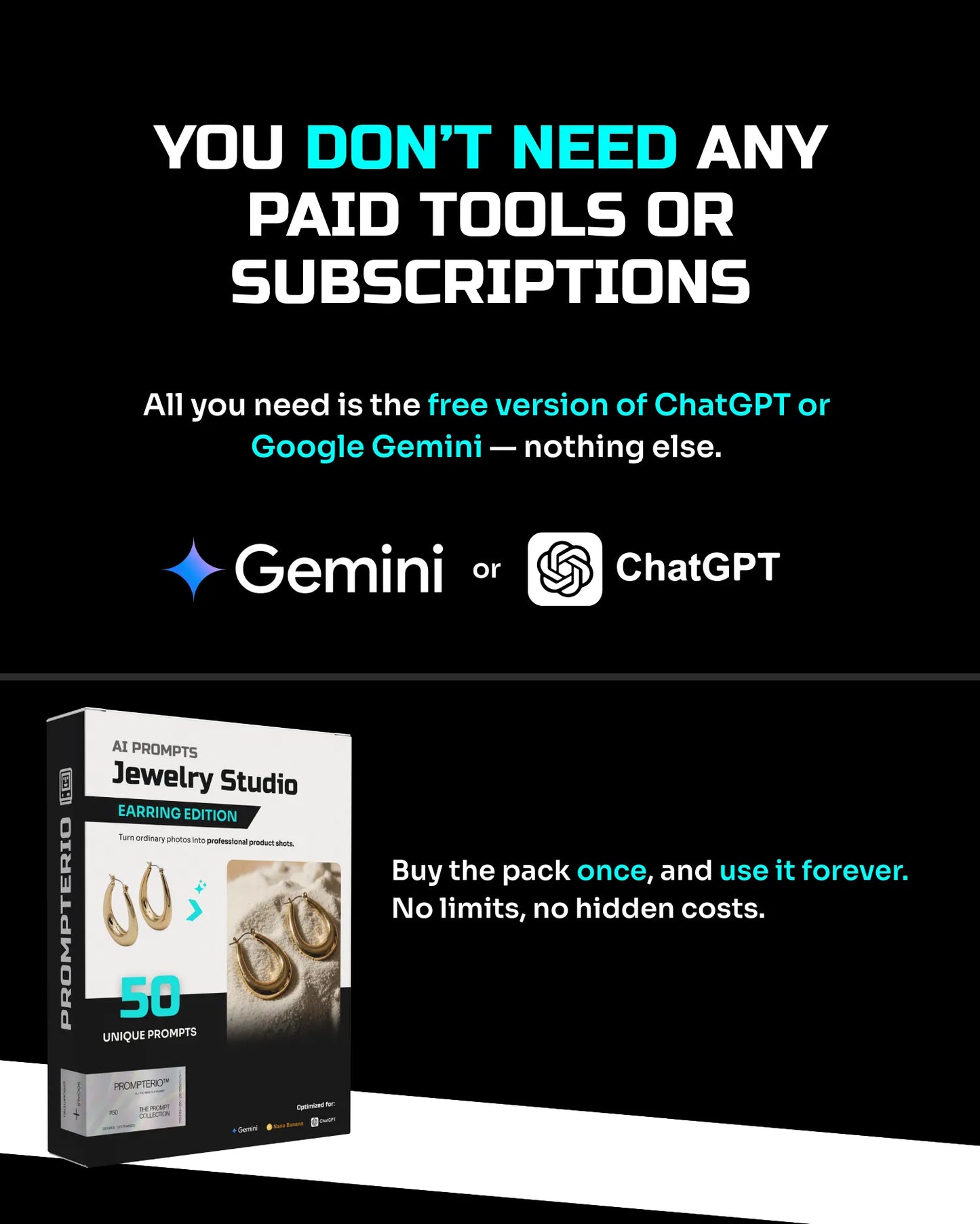 50 Earrings: Studio [Mockup] AI Prompts