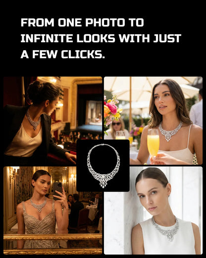 50 Necklaces: On-Model [Mockup] AI Prompts