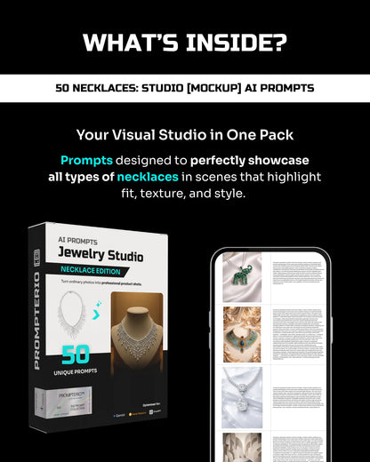 50 Necklaces: Studio [Mockup] AI Prompts