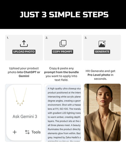 100 Aesthetic Jewelry: Studio & Model [Mockup] AI Prompt Bundle