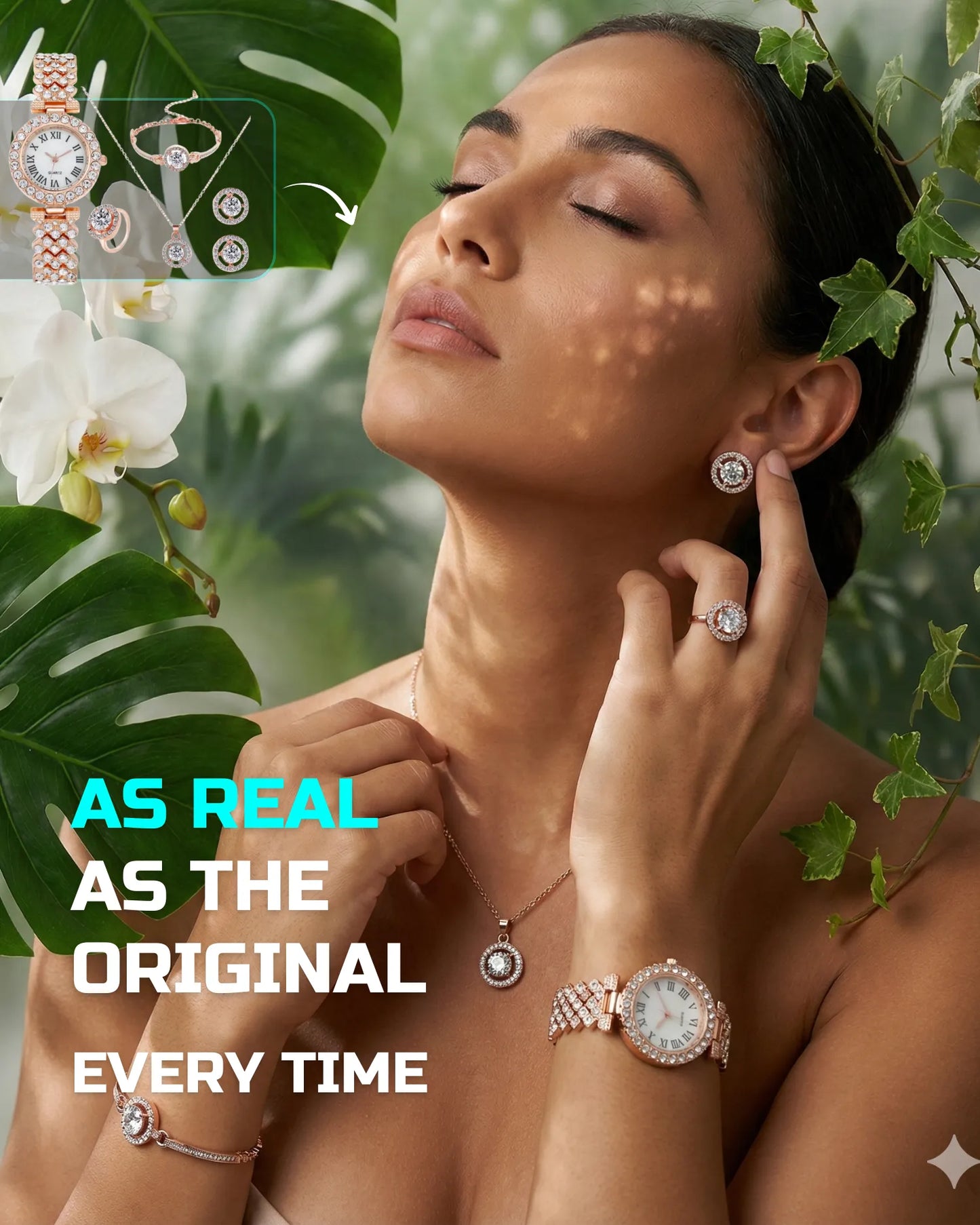 50 Jewelry Sets & Accessories: On-Model [Mockup] AI Prompts