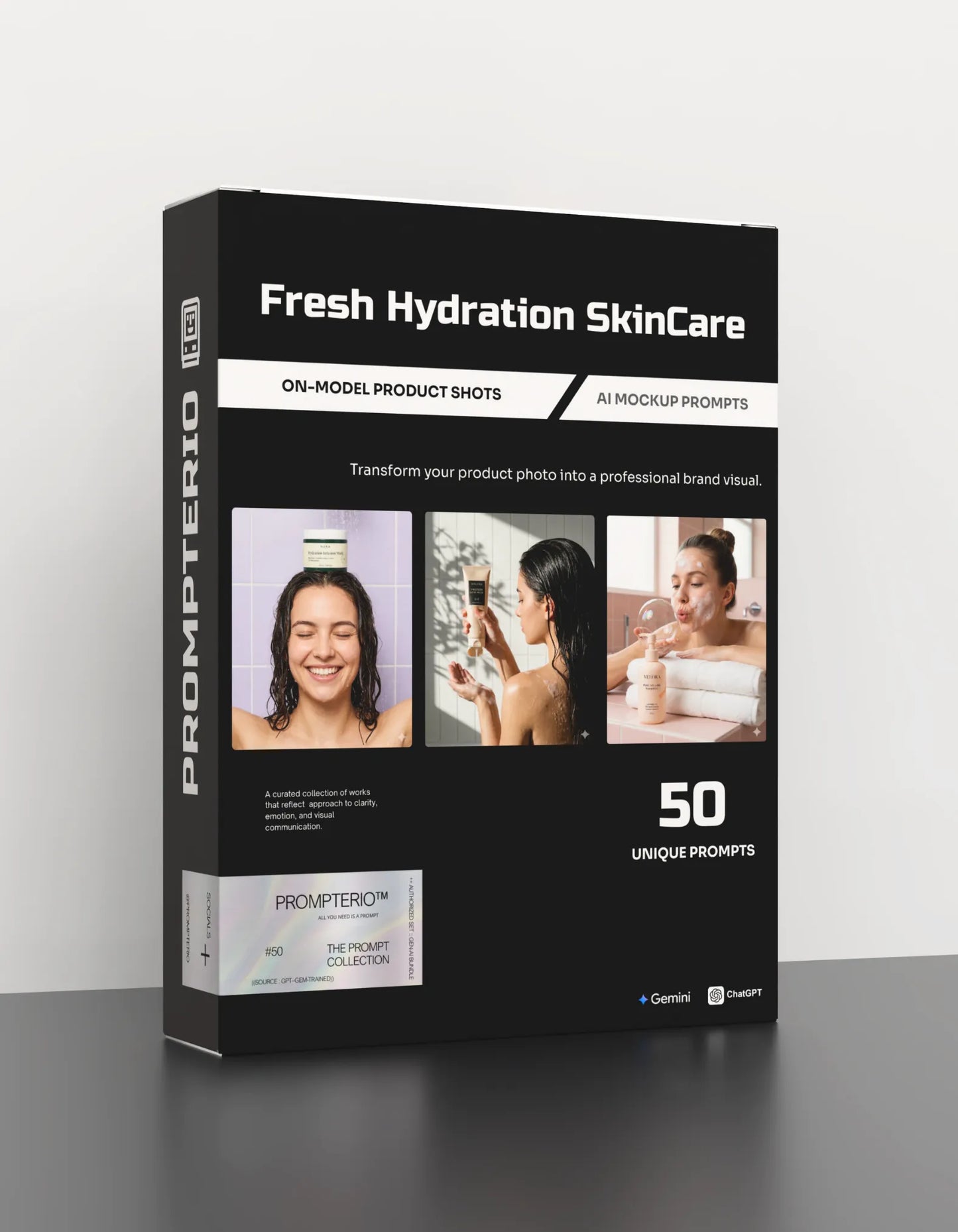 50 Fresh Hydration SkinCare: On-Model [Your Product] AI Prompts