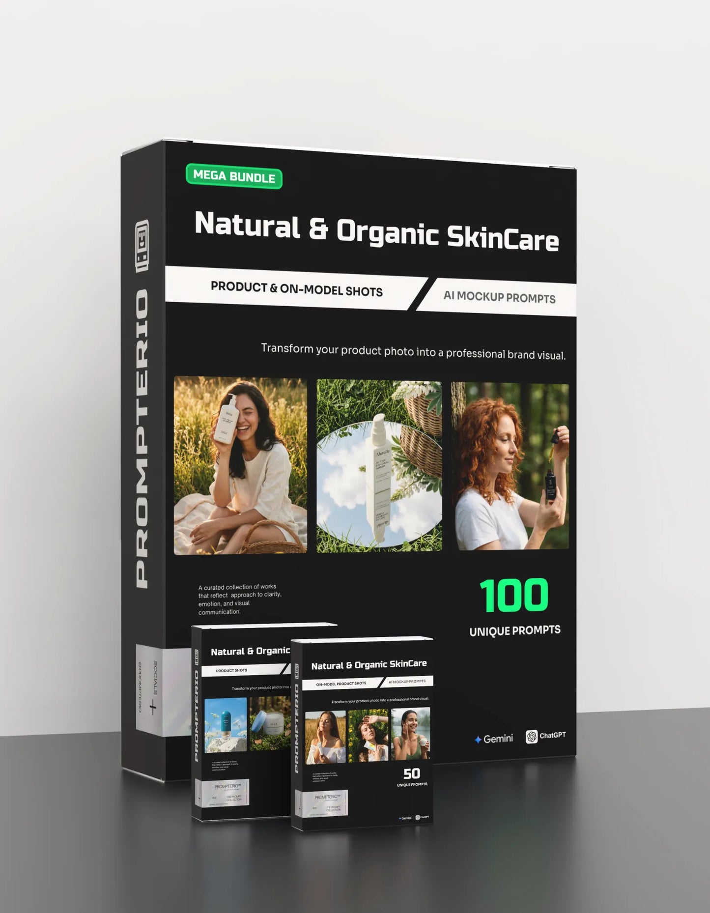 100 Natural & Organic SkinCare: Product & On-Model [Your Product] AI Prompt Bundle