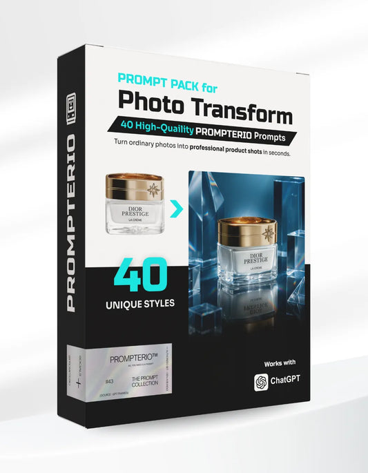 Product Photo Transform Pack – 40 Prompts