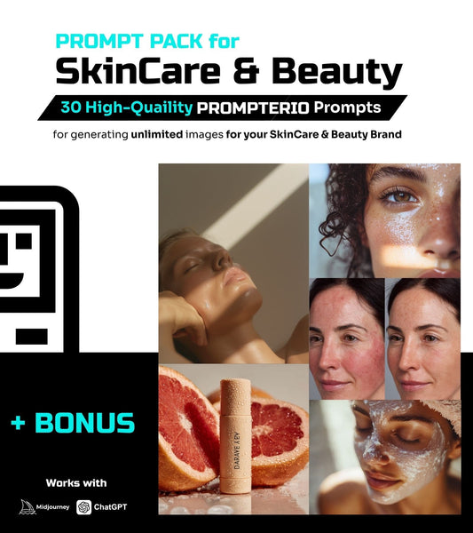 SkinCare & Beauty PACK - 30 PROMPTERIO™ High Quality AI PROMPTS