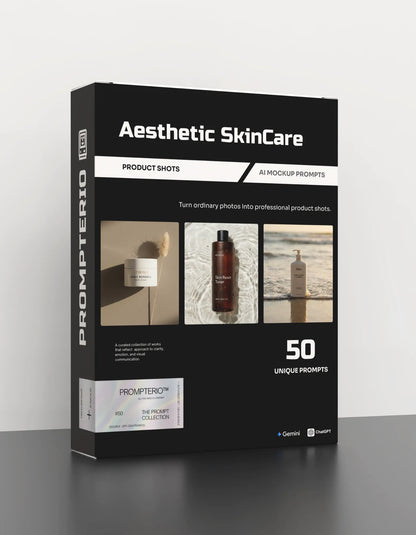 50 Aesthetic SkinCare: Product Shots [Your Product] AI Prompts