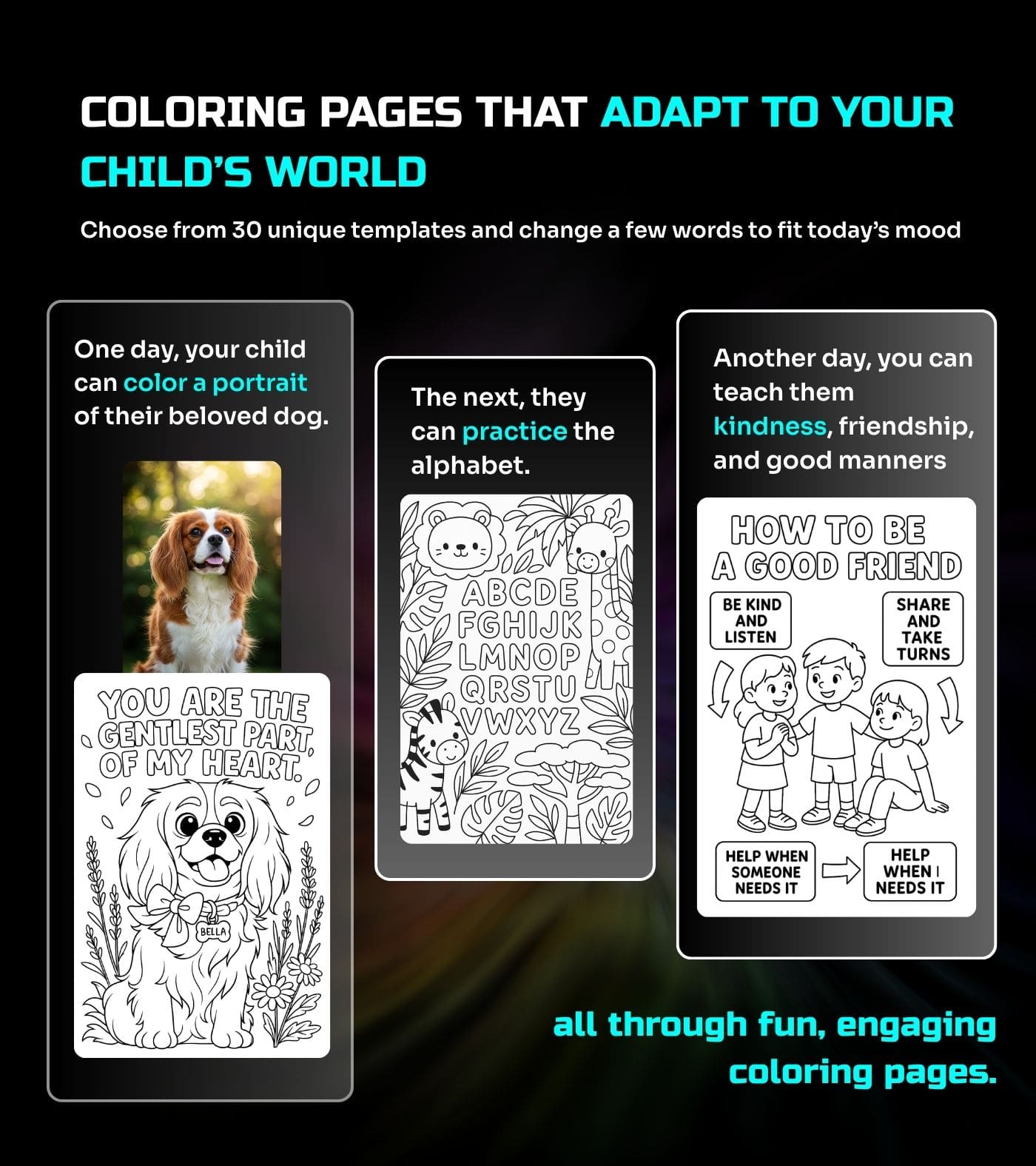 Endless Coloring Pages Pack – 30 PROMPTERIO™ Professional ChatGPT AI PROMPTS