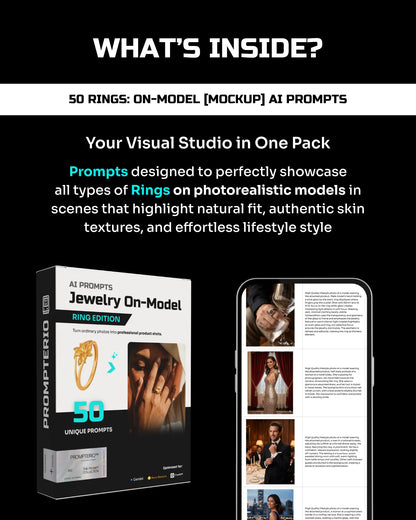 50 Rings: On-Model [Mockup] AI Prompts