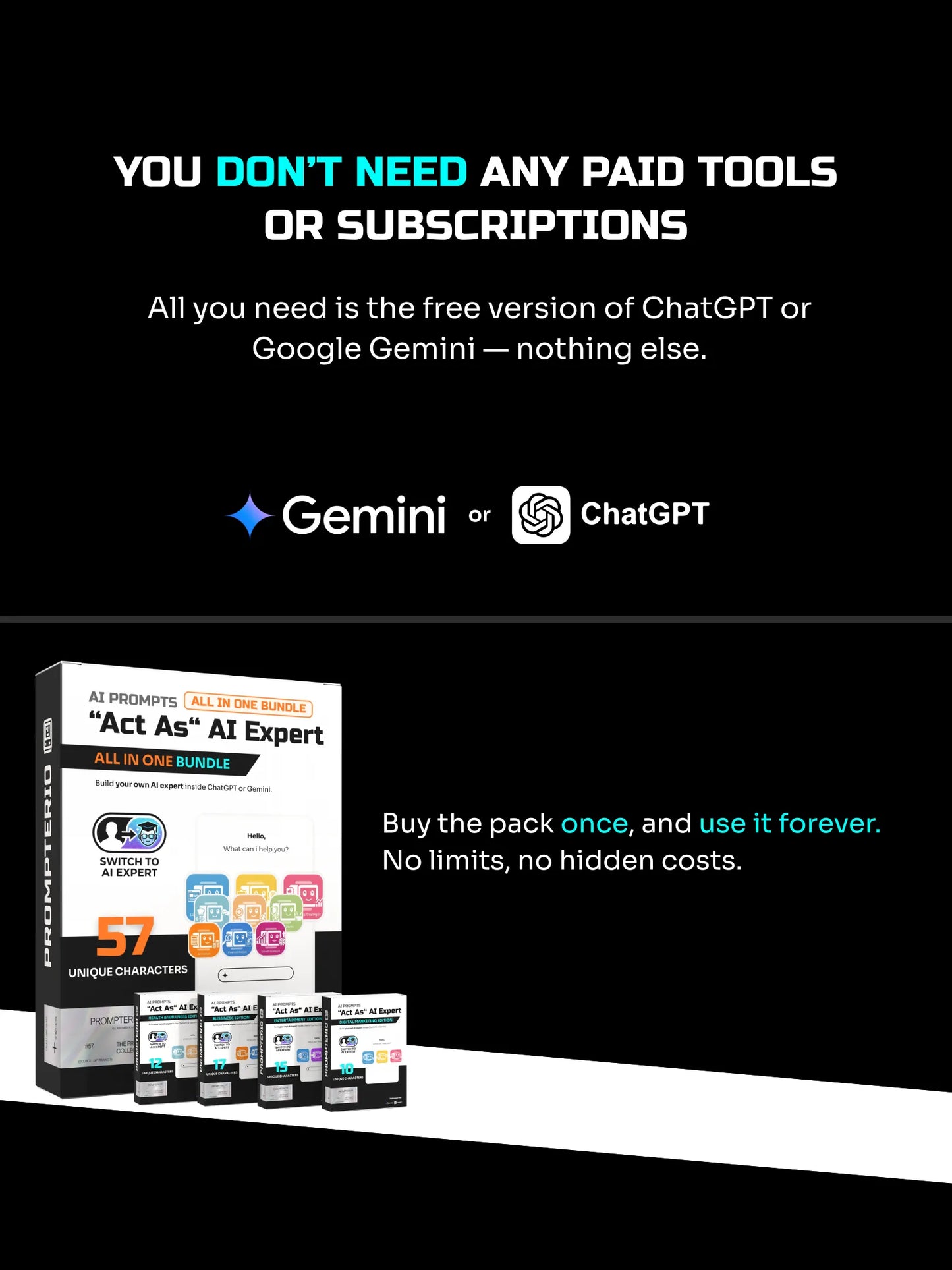 54 “Act As“ Premium Ai Prompts All -in-One Bundle