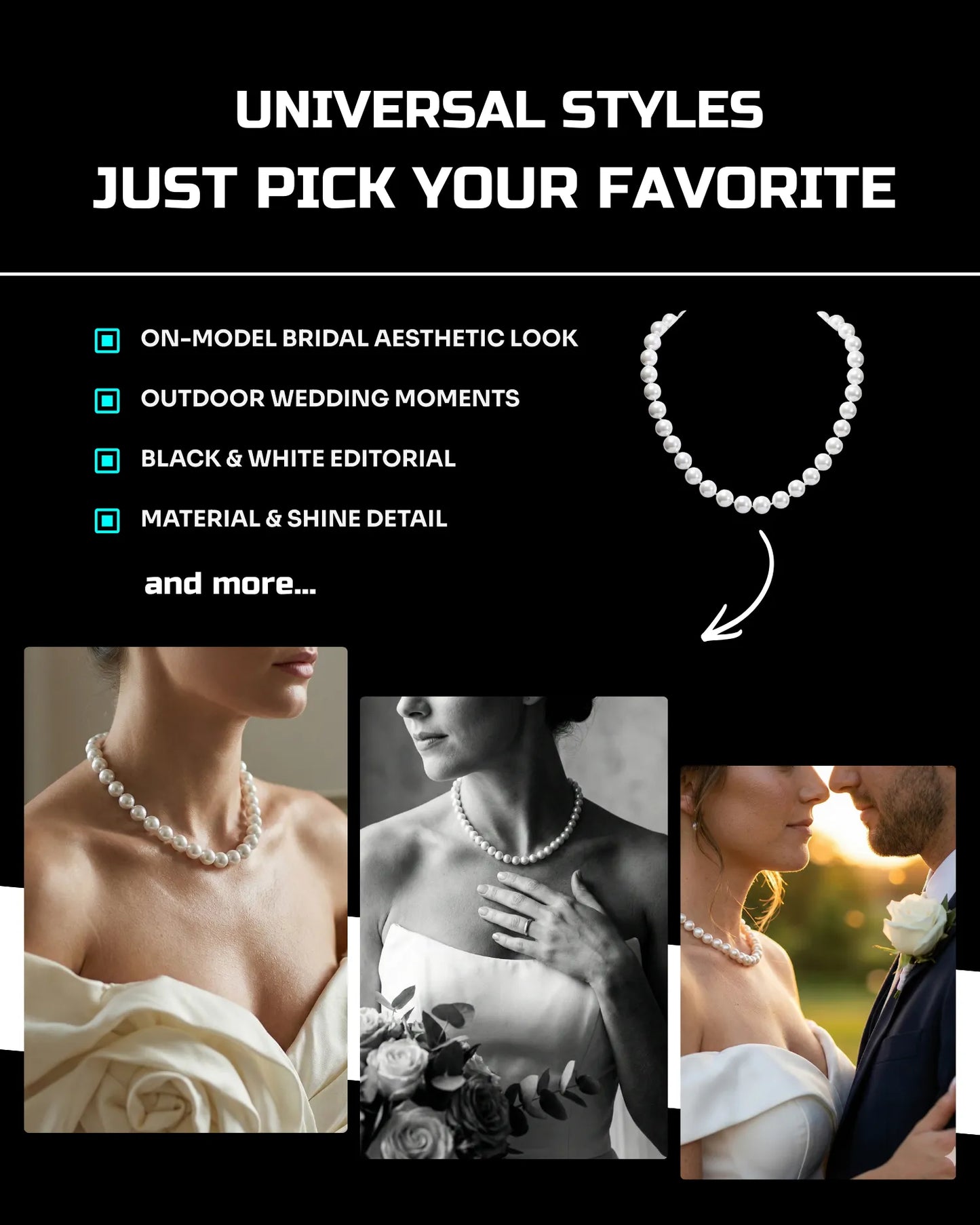 50 Wedding Jewelry: On-Model [Mockup] AI Prompts