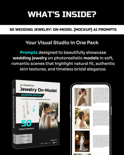 50 Wedding Jewelry: On-Model [Mockup] AI Prompts