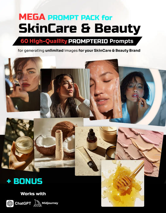 SkinCare & Beauty MEGA PACK - 60 High Quality AI PROMPTS