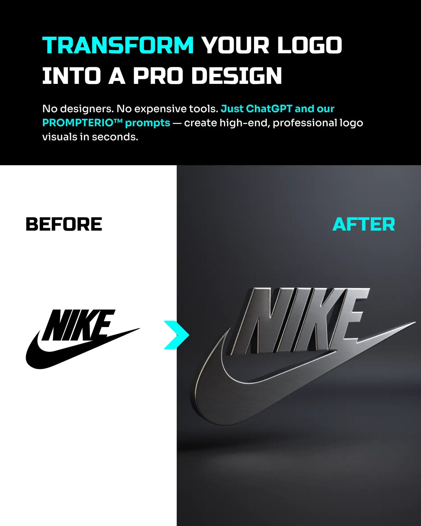 Custom Logo Transform Pack - 10 PROMPTERIO Prompts