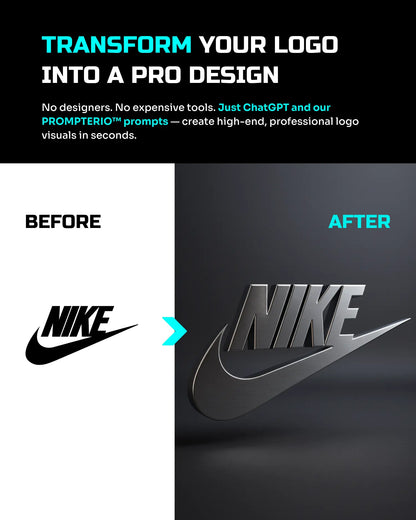 Custom Logo Transform Pack - 10 PROMPTERIO Prompts