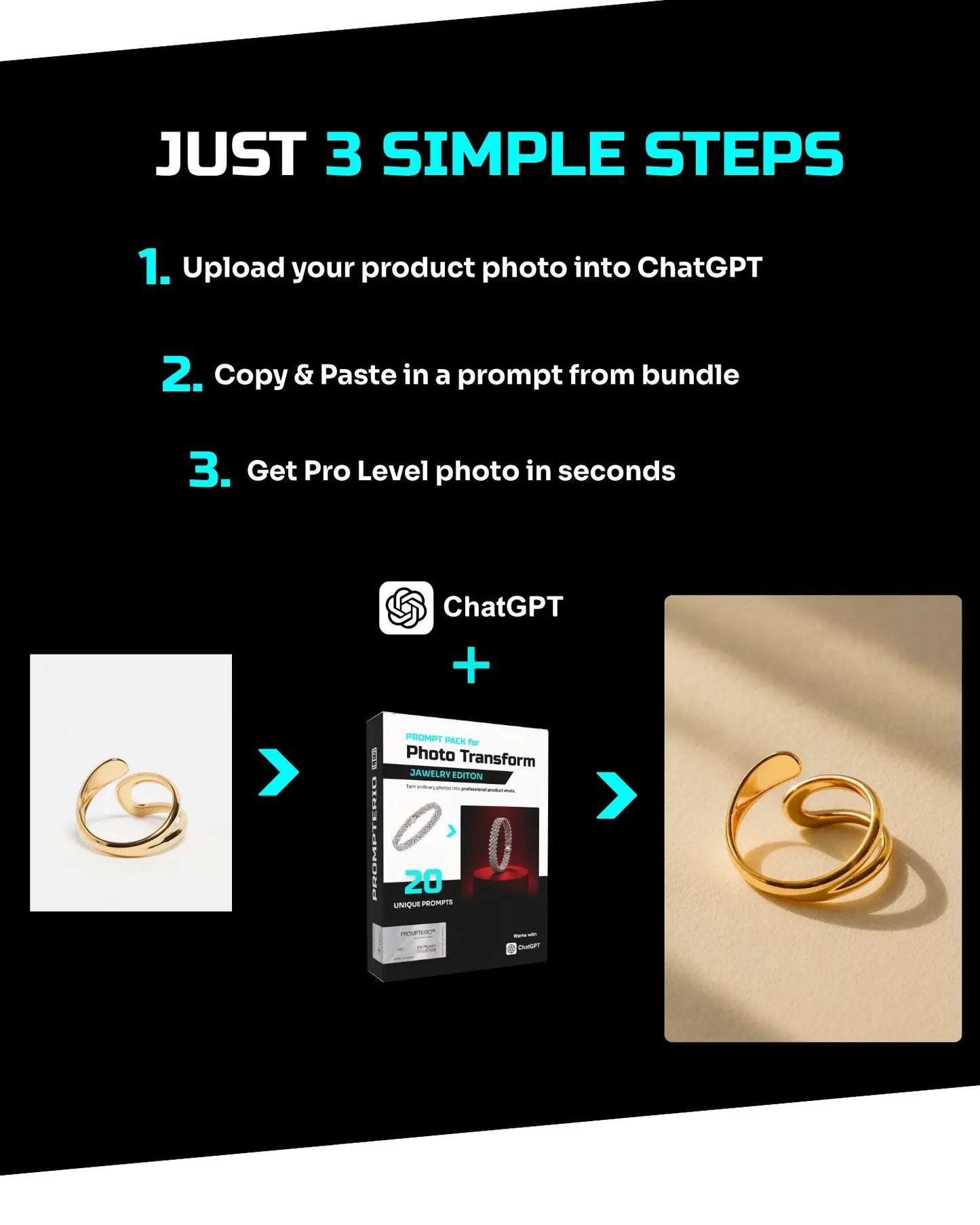 Jewelry Photo Transform Pack - High Quality PROMPTERIO Prompts